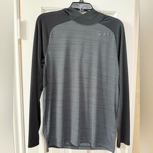 Nike Dri-FIT Men’s Long Sleeve Hoodie Shirt - Size Medium - Black/Gray